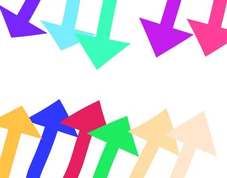 Colorful Directional Arrows Pointing Toward Center Abstract Background For .. Stock Illustration