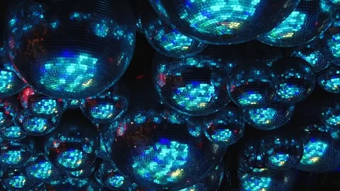 Colorful Disco Ball Array Stock Footage 274397157