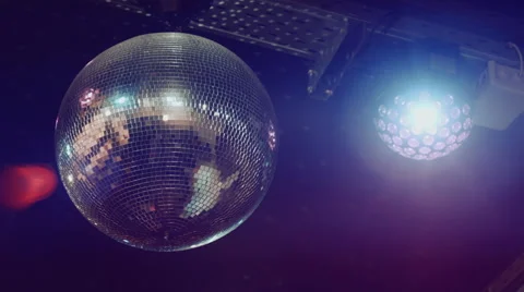 Colorful Disco ball ceiling lights Stock Footage 44920826