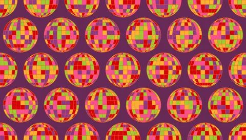 Colorful disco ball seamless pattern Stock Illustration