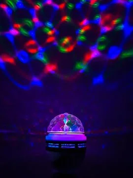 Colorful disco light pattern effect close up Stock Photos