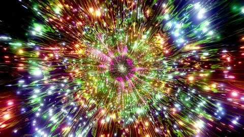 Colorful disco tunnel corridor 3d illustration background wallpaper design .. Stock-Illustration