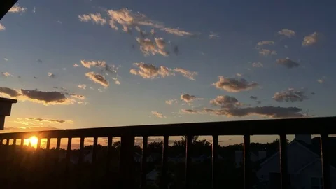 A colorful display as the sun sets in the sky. Stock Footage 80616413