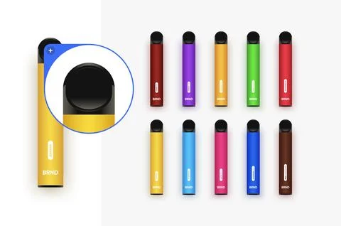 Colorful disposable electronic cigarettes vector elements Stock Illustration