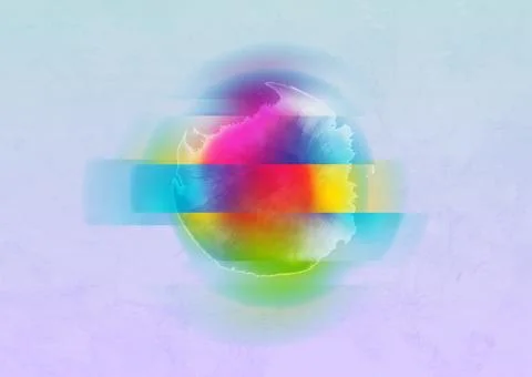 Colorful distorted circle abstract geometric grunge background Stock Illustration