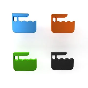 Colorful Diving board or springboard icon isolated on white background. Min.. Stock Illustration