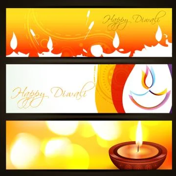Colorful diwali headers Stock Illustration