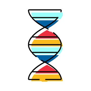 Colorful dna helix structure representing genetics and science Stock Illustration