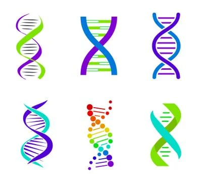 Colorful DNA Spirals, Bright Vector Illustration Stockillustratie