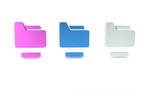 Colorful Document folder icon isolated on white background. Accounting bind.. Illustrazione stock