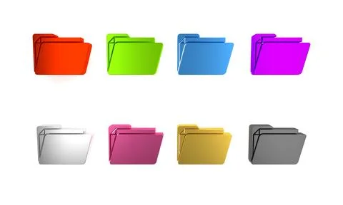 Colorful Document folder icon isolated on white background. Accounting bind.. Stock Illustration