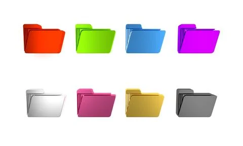 Colorful Document folder icon isolated on white background. Accounting bind.. Stock Illustration