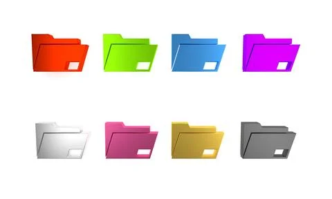 Colorful Document folder icon isolated on white background. Accounting bind.. Stock Illustration