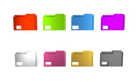Colorful Document folder icon isolated on white background. Accounting bind.. Stock Illustration