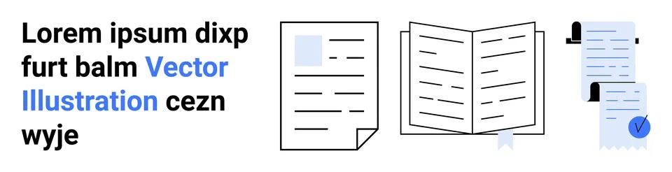 Colorful Document Management and Workflow Vector with Icons of Papers and Not Stock Illustration