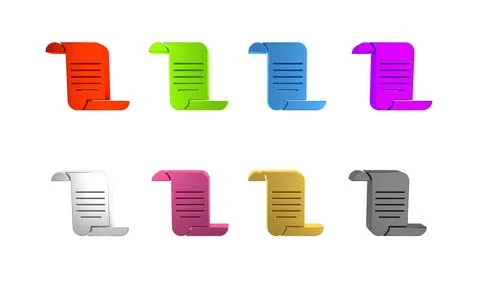 Colorful Document with shield icon isolated on white background. Insurance .. 스톡 일러스트