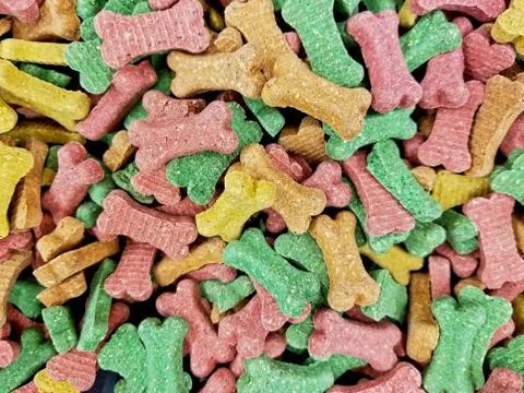 Colorful dog bone biscuits Stock Photos