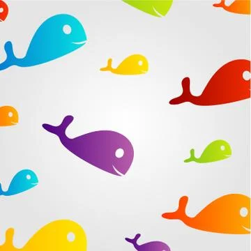 Colorful dolphin background Stock Illustration