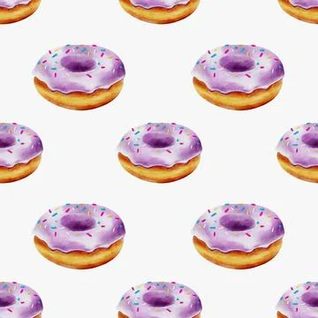 Colorful donut pattern design perfect for fabric, wallpaper, and packaging .. Stock Illustration