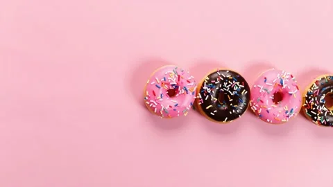 Colorful donuts Stock Footage 149405392