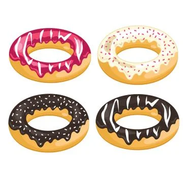Colorful Donuts Stock Illustration