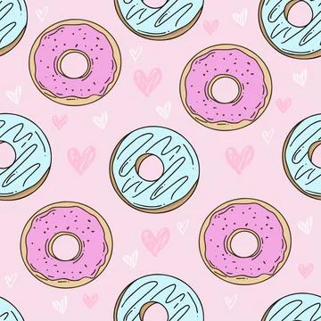 Colorful donuts pattern Stock Illustration