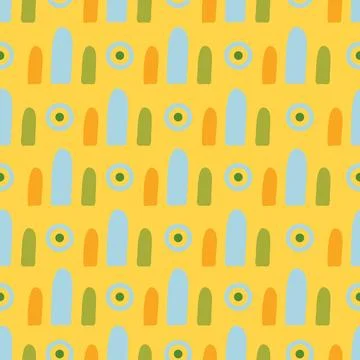 Colorful doodle Easter seamless vector pattern. Valentine day or Easter Stock Illustration