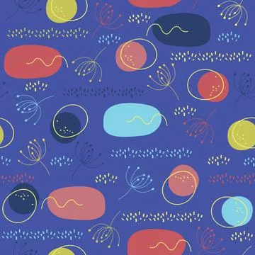 Colorful doodle Easter seamless vector pattern. Springtime Easter multicolore Stock Illustration