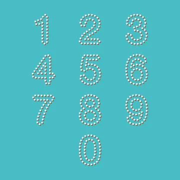 Colorful dot number set Stock Illustration