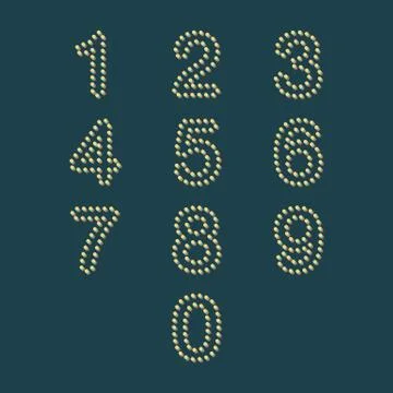 Colorful dot number set Stock Illustration