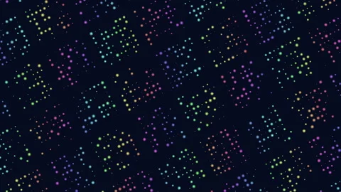 Colorful dot pattern on black background a playful display of randomness Stock Footage 300743648