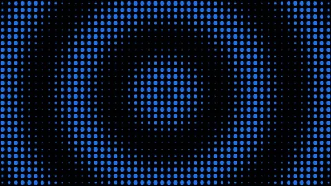 Colorful dot pattern with blue circles on black background Stock Footage 337968107