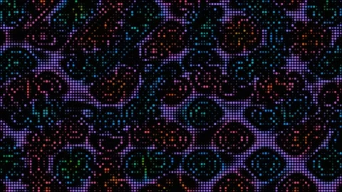 Colorful dot pattern fills the background with varied shapes Stock Footage 337236825