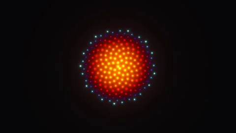 Colorful dot pattern glowing in dark background during Video stock 338113884