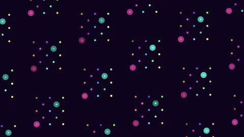 Colorful dot pattern playful and randomized design on a black background Stock Footage 270401915