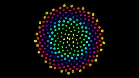 Colorful dot pattern with swirling design in dark background Illustrazione stock