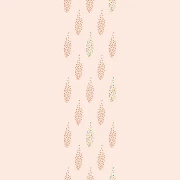Colorful dot repeat seamless border. Pink and coral orange illustration. Stock Illustration
