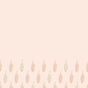 Colorful dot repeat seamless border. Pink and coral orange illustration. Illustrazione stock