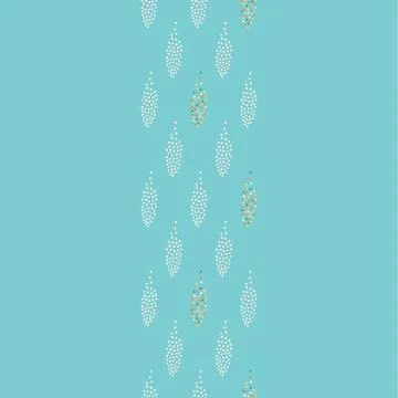 Colorful dot repeat seamless border. Blue illustration. Illustrazione stock