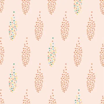 Colorful dot repeat seamless pattern. Pink and coral orange illustration. Stock Illustration