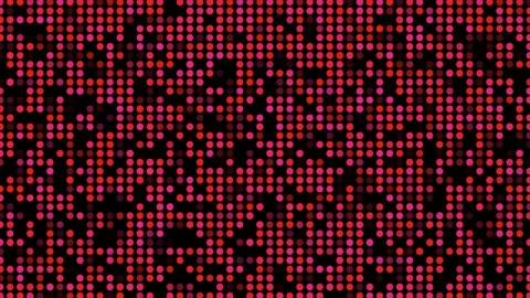 Colorful dots arrange in grid pattern on black background Stock Footage 328483204