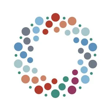 Colorful Dots Circular Frame Design Stock Illustration