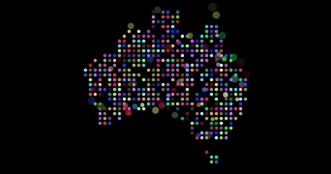 Colorful Dots Create Map Of Australia Stock Footage 311666213