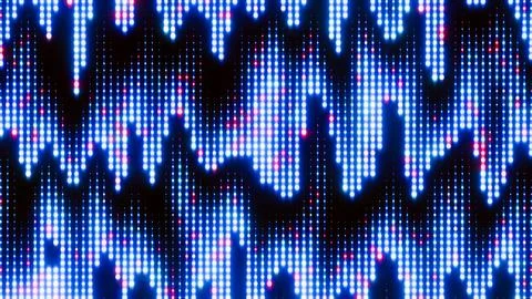 Colorful dots creating dynamic wavy patterns on a dark background, ideal for 스톡 일러스트