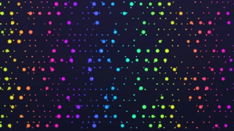 Colorful dots on dark background create a vibrant pattern Stock Footage 338304446