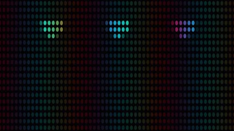 Colorful dots form patterns on a dark background with Stock Footage 338196236