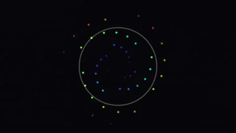 Colorful dots form a spiral pattern with a dark background Stock Footage 338238595