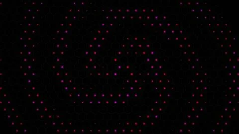 Colorful dots form a spiral pattern on a black background Stock Illustration