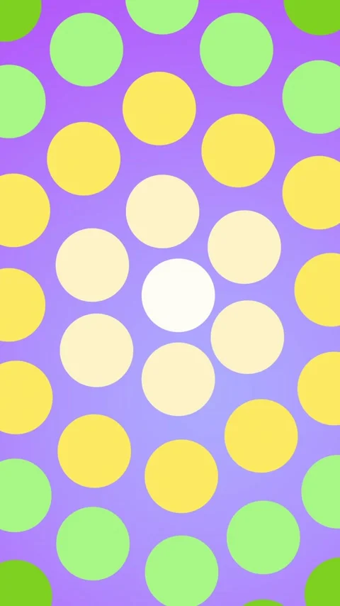 Colorful dots forming concentric circles, geometric pattern on purple background Stock Footage 343824441