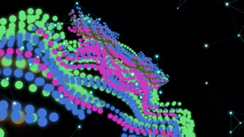 Colorful Dots Forming Wave Pattern Animation. Video stock 329928004